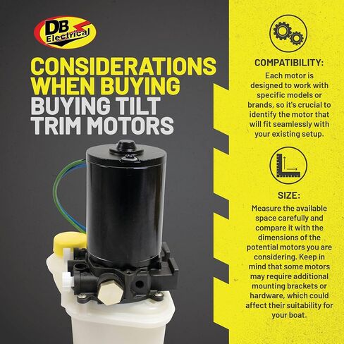محرك إمالة وتقليم DB Electrical 430-22085 متوافق مع/استبدال فولفو Penta جميع الموديلات 3857265-7، 3861027-5، 854346-4، 10819N، 74-09-10819، 67-1724، T1089M-OE، T1089M، 49-6227، 10819ن in Saudi Arabia