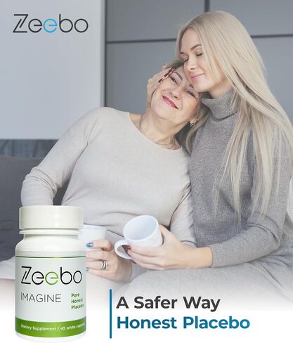تخفيف زيبو - حبوب دواء وهمي صادقة مصممة لمساعدتك على إنشاء تجربة دواء وهمي آمنة خاصة بك - 45 كبسولة زرقاء/بيضاء تتميز بالشعار، مقاس 1 in Saudi Arabia