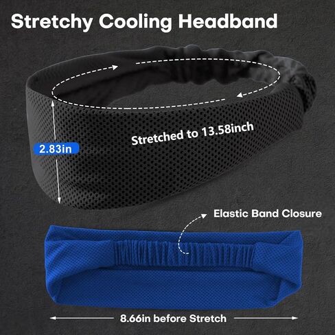 5PCS Cooling Headbands, Stretchy Cooling Sweatbands, Moisture-Wicking Sports Headbands for Women and Men Workout, Yoga, Running, Biking in Saudi Arabia