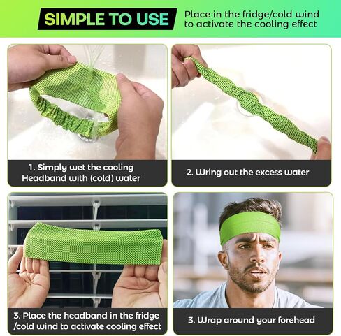 5PCS Cooling Headbands, Stretchy Cooling Sweatbands, Moisture-Wicking Sports Headbands for Women and Men Workout, Yoga, Running, Biking in Saudi Arabia