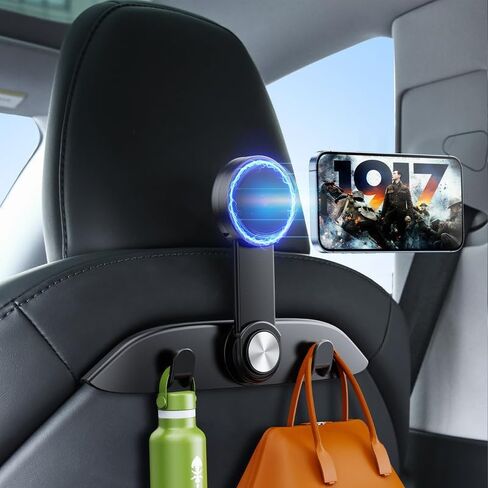 Tesla Model 3 Model Y الملحقات y 2024-2021 ، 4 في 1 خطاف مقعد السيارة و 720 درجة هولدر قابلة للتعديل لمقعد السيارة ، مقعد السيارة الخلفي منظمي HOOK HOOK （MAGNECTY TYPE in Kuwait