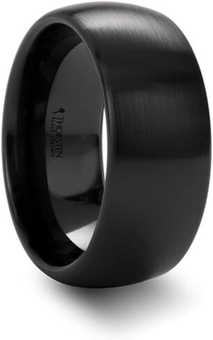 Roy Rose Jewelry Mens Black Ceramic Domed Wedding Ring - FIRT LITE COMPLAY FIT - 10 مم عريض - اسم النمط: angor in Saudi Arabia