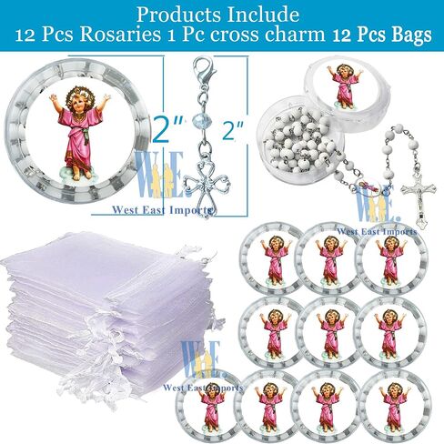 Divine Child Jesus Scented Rosary - Divino Nino Baptism Party Favor (12 PC) in Saudi Arabia