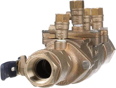 سلسلة Fengco LF850 1-1/2 بوصة من سبائك السيليكون النحاسية الخالية من الرصاص، مجموعة منع التدفق الخلفي للصمام المزدوج، إيقاف ربع دورة، قطر صغير، وصلات NPT، مستشعر التجميد، تصميم معياري in Kuwait