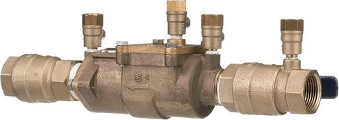 سلسلة Fengco LF850 1-1/2 بوصة من سبائك السيليكون النحاسية الخالية من الرصاص، مجموعة منع التدفق الخلفي للصمام المزدوج، إيقاف ربع دورة، قطر صغير، وصلات NPT، مستشعر التجميد، تصميم معياري in Kuwait