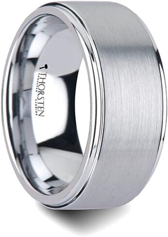 Roy Rose Jewelry Mens Tungsten Carbide Raised Center Wedding Ring - Brushed Finish Comfort Fit - 4mm 6mm 7mm 8mm 10mm 12mm Wide - Style name: OPTIMUS in Saudi Arabia
