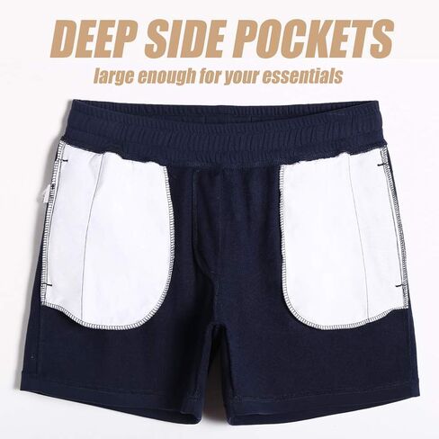 maamgic Mens Athletic Gym Shorts 5.5" Elastic Waist Casual Pajama Pocket Jogger Men Workout Short Pants Coral Orange Large in Saudi Arabia