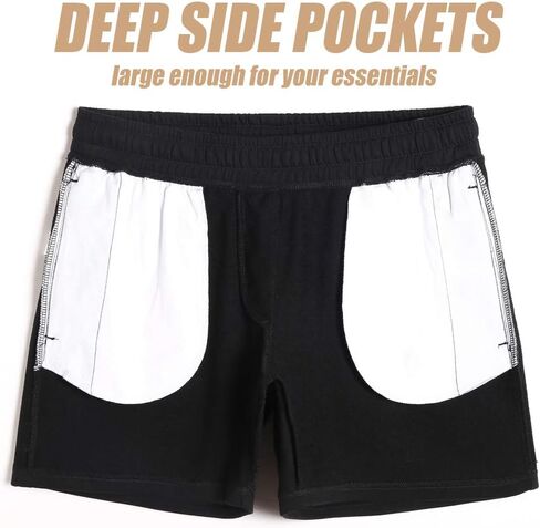 maamgic Mens Athletic Gym Shorts 5.5" Elastic Waist Casual Pajama Pocket Jogger Men Workout Short Pants Coral Orange Large in Saudi Arabia