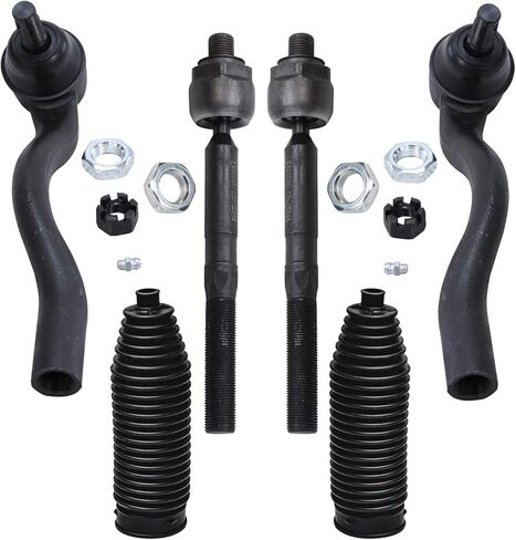 Detroit Axle-Front 6pc Tie Rods Kit for 11-15 Jeep Grand Cherokee Dodge Durango ، 4 Tie Rods 2 Rack & Pinion Boots w/Bellows & Locking C-Clamps 2011 2012 2013 2014 Replace in Saudi Arabia