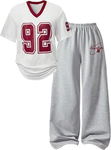 Soly Hux Girl's Sporty Dumbits Dumber Dumber Graphic Jersey Shirt و Suitpants Suit 2 قطعة in Kuwait