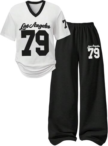 Soly Hux Girl's Sporty Dumbits Dumber Dumber Graphic Jersey Shirt و Suitpants Suit 2 قطعة in Kuwait