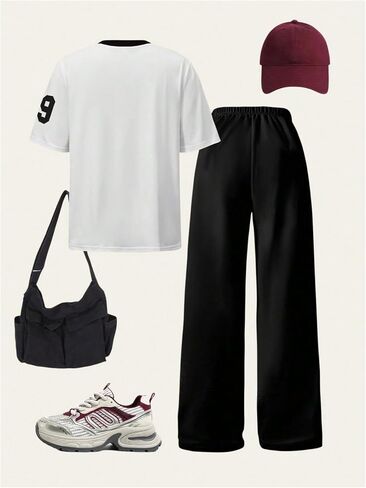 Soly Hux Girl's Sporty Dumbits Dumber Dumber Graphic Jersey Shirt و Suitpants Suit 2 قطعة in Kuwait