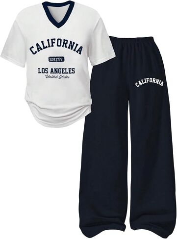 Soly Hux Girl's Sporty Dumbits Dumber Dumber Graphic Jersey Shirt و Suitpants Suit 2 قطعة in Kuwait