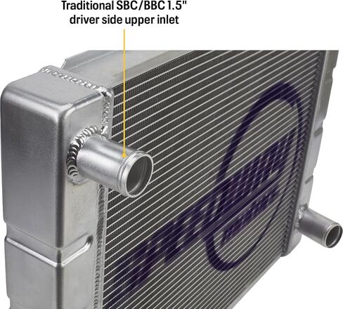 Speedway Motors CHEVROLET SBC/BBC Universal Lightweight Aluminium Chaiator ، عرض 28 بوصة ، والأداء المتميز مع أقصى تبريد ، وسهولة التثبيت لأي بناء in Kuwait
