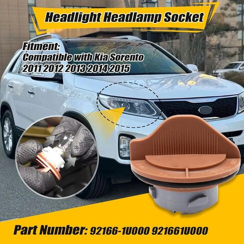 FZJDSD 1PC Headlight Headlamp Socket Compatible with Kia Sorento 2011 2012 2013 2014 2015 Bulb Socket Replace 92166-1U000 921661U000 Front Turn Signal Lamp Holder Replacement Part Headlight accessory in Kuwait