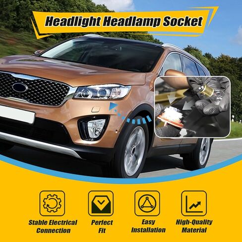 FZJDSD 1PC Headlight Headlamp Socket Compatible with Kia Sorento 2011 2012 2013 2014 2015 Bulb Socket Replace 92166-1U000 921661U000 Front Turn Signal Lamp Holder Replacement Part Headlight accessory in Kuwait
