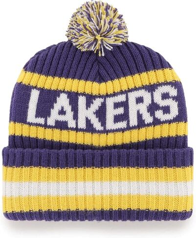 '47 NBA Unisex-Adult Primary Logo Bering Cuffed Knit Pom Beanie Hat (Brooklyn Nets) in Saudi Arabia