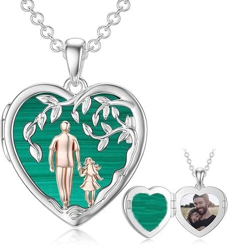 PROESS Father Daughter Locket Necklace S925 Sterling Silver Moon Locket Pendant Daughter Gifts from Dad Mom I Love You Forever Daughter Locket Jewelry Gift in Kuwait