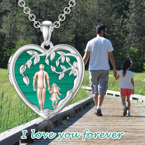 PROESS Father Daughter Locket Necklace S925 Sterling Silver Moon Locket Pendant Daughter Gifts from Dad Mom I Love You Forever Daughter Locket Jewelry Gift in Kuwait