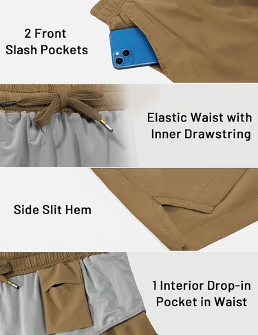 MIER 2 Pack Gym Shorts for Men Quick Dry Athletic Shorts with Brief Liner/Pockets for Running Workout Active, 3 Inch Inseam in Saudi Arabia