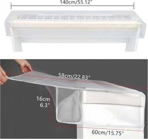 76 Keyboard Electronic Piano Dust Cover - Matte Transparent Design for Stylish Protection in Saudi Arabia