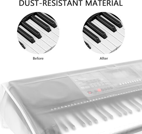 76 Keyboard Electronic Piano Dust Cover - Matte Transparent Design for Stylish Protection in Saudi Arabia