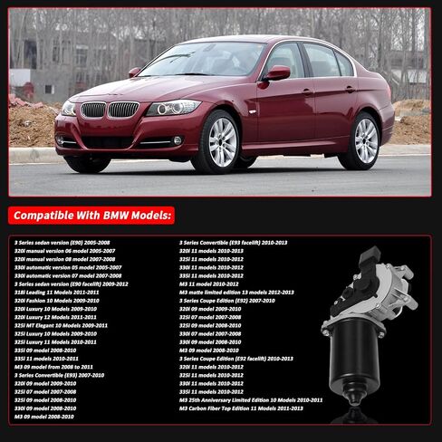 Wiper Motor Front Windshield Wiper Linkage Assembly for BMW 3 Series E90 E92 E93 320i 325i 328i 330xi 335d 335i M3 Replace# 61617161711 61614848601 in Saudi Arabia