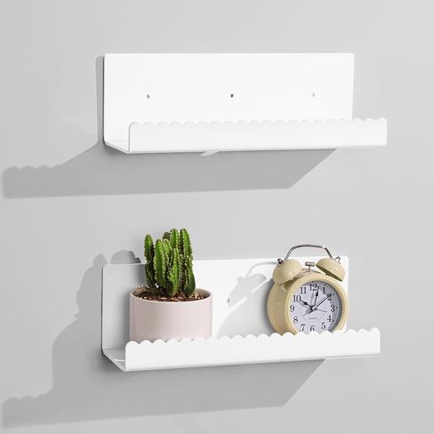 2 Pack Acrylic Wall Floating Shelves, White Adhesive Organizer, Acrylic Floating Bookshelves, Wall Display Shelve for Bedroom, Gaming Room, Living Room, Bathroom, Office in Saudi Arabia