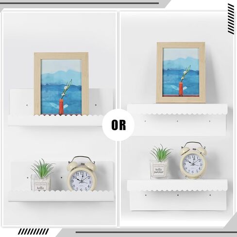 2 Pack Acrylic Wall Floating Shelves, White Adhesive Organizer, Acrylic Floating Bookshelves, Wall Display Shelve for Bedroom, Gaming Room, Living Room, Bathroom, Office in Saudi Arabia