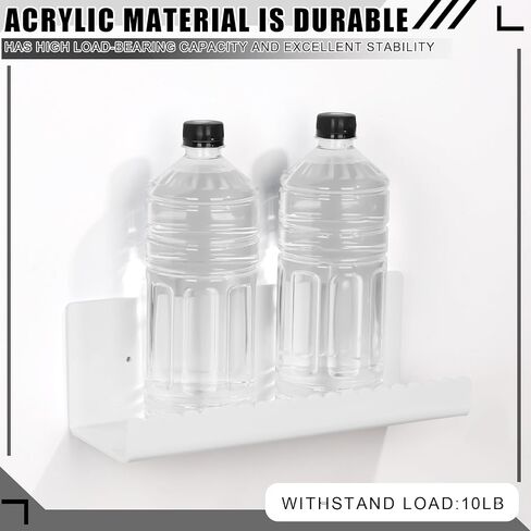 2 Pack Acrylic Wall Floating Shelves, White Adhesive Organizer, Acrylic Floating Bookshelves, Wall Display Shelve for Bedroom, Gaming Room, Living Room, Bathroom, Office in Saudi Arabia