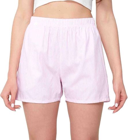 HiddenValor Women's Pajama Shorts Poplin Cotton Sleep Shorts in Kuwait