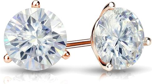 Diamond Deal IGI معتمد .50CT إلى 5.00 قيراط مستدير في المختبرات الرائعة المزرعة بأقراط مسمار 3 شريحة باللون الأصفر أو الأبيض أو الذهب الوردي مع إغلاق الظهر المسمار in Kuwait