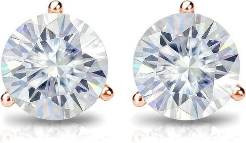 Diamond Deal IGI معتمد .50CT إلى 5.00 قيراط مستدير في المختبرات الرائعة المزرعة بأقراط مسمار 3 شريحة باللون الأصفر أو الأبيض أو الذهب الوردي مع إغلاق الظهر المسمار in Kuwait