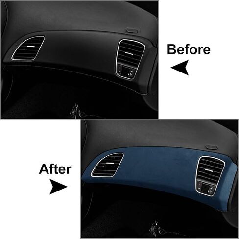 Cnnono8 Suede Dashboard Decord Cover Cover Trim for Chevrolet Corvette C7 2014-2019 ، Blue in Kuwait