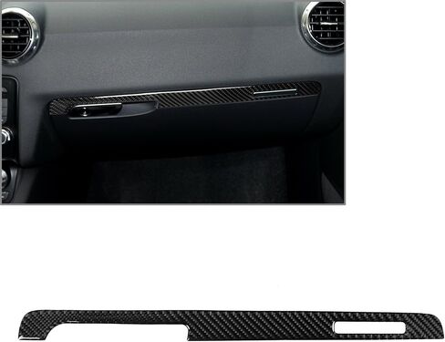 Cnsodo15 Dashboard Co-Pilot تخزين القفازات القفازات لوحة الشريط تقليم الإطار LHD الألياف الكربون الأسود ل Audi ttts ttrs 08-14 السيارة in Kuwait