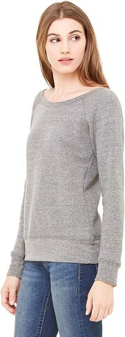 Bella + Canvas Fleece Wide Neck Switshirt ، متوسطة ، Triblend الرمادية الرمادية in Saudi Arabia