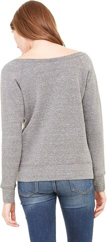 Bella + Canvas Fleece Wide Neck Switshirt ، متوسطة ، Triblend الرمادية الرمادية in Saudi Arabia
