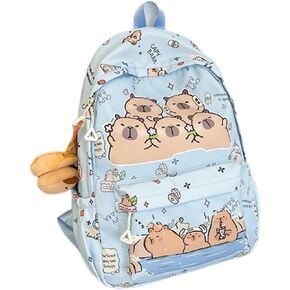 Capybara Fashionable Print Large Capacity Backpack with Pins and Accessories For Adults Ita Bag (Brown) in Saudi Arabia