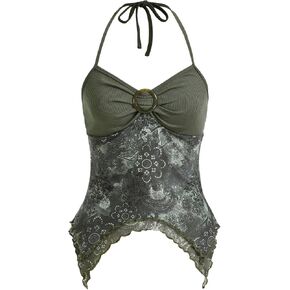Verdusa Women's Y2K Halter Top Floral Streetwear Hippie Hippie Fairy Cami Out Out Out Tops in Kuwait