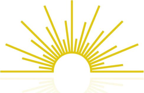 Metal Sun Wall Art Decor Abstract Sunrise or Sunset Beach Art for Home Bedroom Living Room Above Bed Decor Nautical Minimalist Lin Sign, Housewarming Gift(Black) in Kuwait