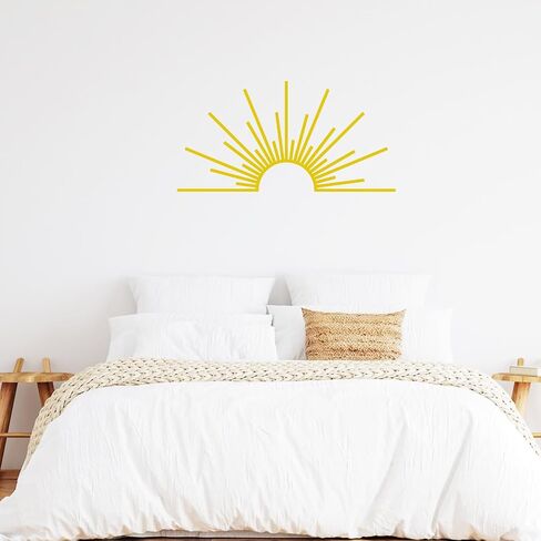 Metal Sun Wall Art Decor Abstract Sunrise or Sunset Beach Art for Home Bedroom Living Room Above Bed Decor Nautical Minimalist Lin Sign, Housewarming Gift(Black) in Kuwait
