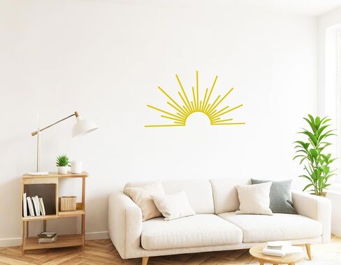 Metal Sun Wall Art Decor Abstract Sunrise or Sunset Beach Art for Home Bedroom Living Room Above Bed Decor Nautical Minimalist Lin Sign, Housewarming Gift(Black) in Kuwait