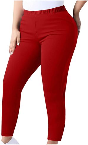 Plus Size Leggings for Women Tummy Control Yoga Pants Elastic Waist Legging Pants Sport Workout Yoga Leggings in Saudi Arabia
