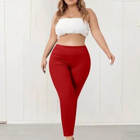 Plus Size Leggings for Women Tummy Control Yoga Pants Elastic Waist Legging Pants Sport Workout Yoga Leggings in Saudi Arabia