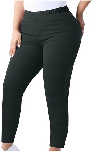 Plus Size Leggings for Women Tummy Control Yoga Pants Elastic Waist Legging Pants Sport Workout Yoga Leggings in Saudi Arabia
