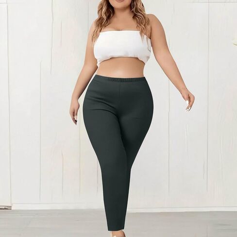 Plus Size Leggings for Women Tummy Control Yoga Pants Elastic Waist Legging Pants Sport Workout Yoga Leggings in Saudi Arabia