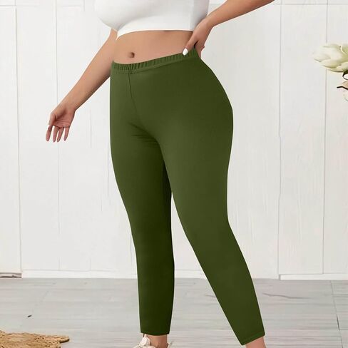 Plus Size Leggings for Women Tummy Control Yoga Pants Elastic Waist Legging Pants Sport Workout Yoga Leggings in Saudi Arabia
