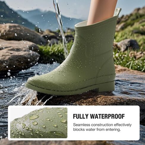 HISEA Women's Rubber Rain Boots Ankle Garden Boots for Women Short Rubber Boot Outdoor in Kuwait