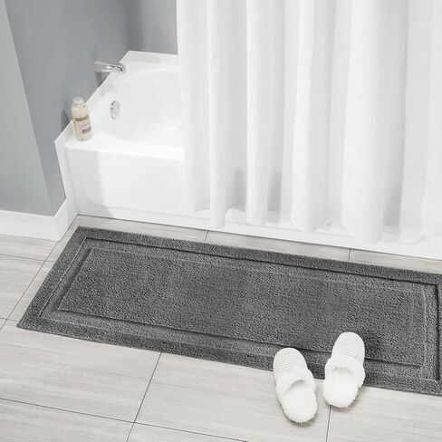 سجادة حمام حديثة كبيرة الحجم من إم ديزاين - سجادة حمام مضادة للانزلاق - سجادة حمام طويلة - سجادة أرضية حمام كبيرة الحجم قابلة للغسل في الغسالة - سجادة حمام طويلة جدًا - مجموعة هيدرا - عاجي in Kuwait