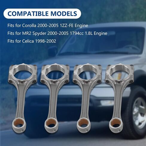1zzfe 13201-29177 محرك توصيل قضبان 4pcs ملائمة لعام 1998-2008 Corolla Celica GT Prizm 1zz-Fe 1zz 1.8l ، استبدل OE 1ZFFE ، 13201-29177 in Saudi Arabia